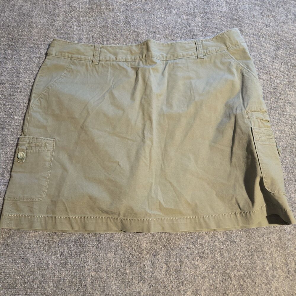 Dockers Skorts Womens Size 12 Green Cargo Pockets Side Zip Cotton Blend Skirt
